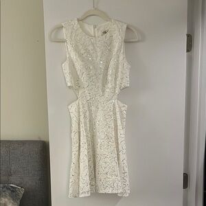 Elegant White Sequin Dress